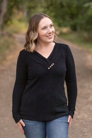 Brooklyn Button Top - Black by Michelle Mae