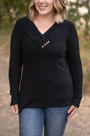 Brooklyn Button Top - Black by Michelle Mae