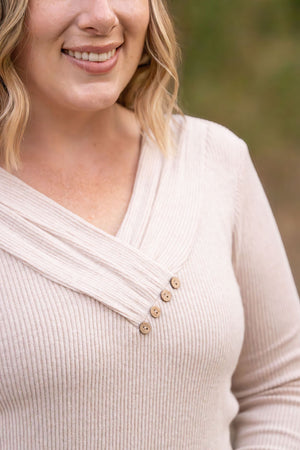 Brooklyn Button Top - Oatmeal by Michelle Mae