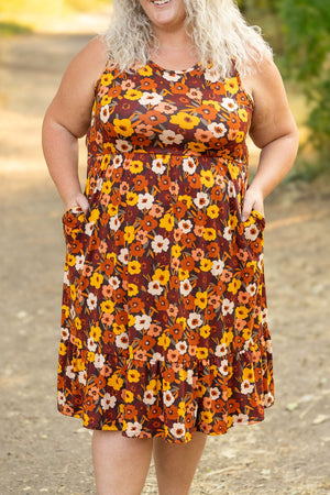 Bailey Dress - Buttery Soft Brown Fall Floral by Michelle Mae