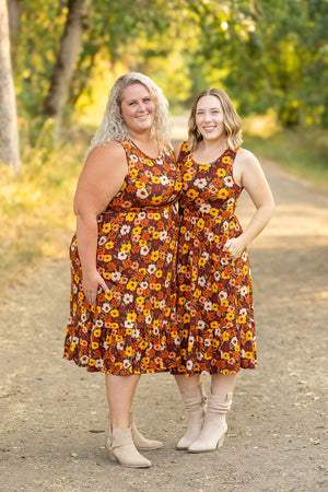 Bailey Dress - Buttery Soft Brown Fall Floral by Michelle Mae