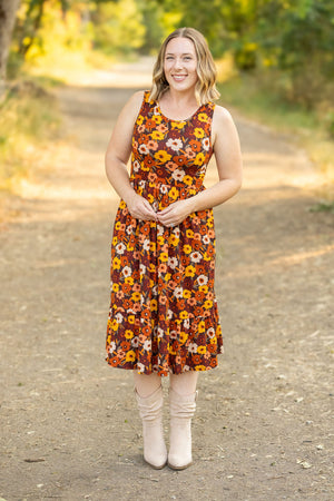 Bailey Dress - Buttery Soft Brown Fall Floral by Michelle Mae