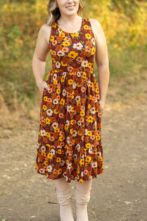 Bailey Dress - Buttery Soft Brown Fall Floral by Michelle Mae