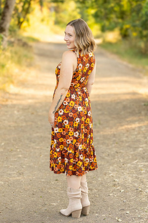 Bailey Dress - Buttery Soft Brown Fall Floral by Michelle Mae