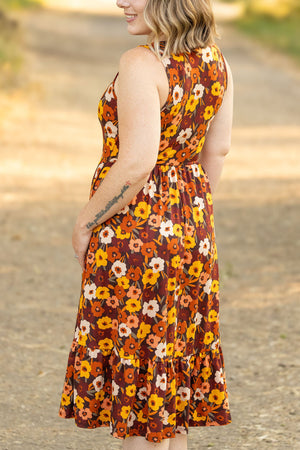 Bailey Dress - Buttery Soft Brown Fall Floral by Michelle Mae