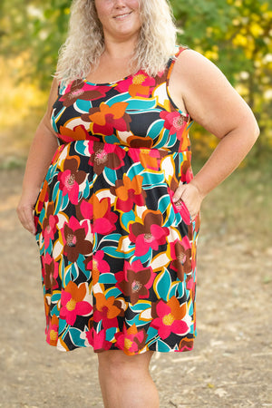 Kelsey Tank Dress - Buttery Soft Bold Magenta Floral by Michelle Mae