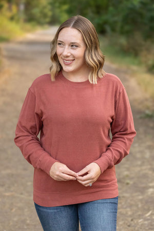 Corrine Ribbed Pullover Top - Terra Cotta by Michelle Mae