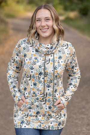 Soft Funnel Neck - Boho Olive Floral by Michelle Mae