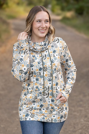 Soft Funnel Neck - Boho Olive Floral by Michelle Mae