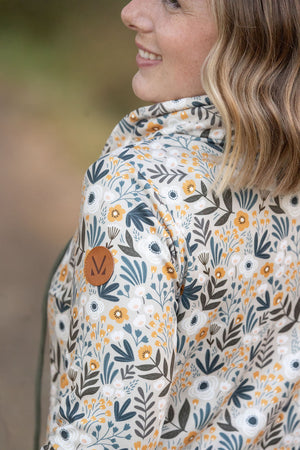 Soft Funnel Neck - Boho Olive Floral by Michelle Mae