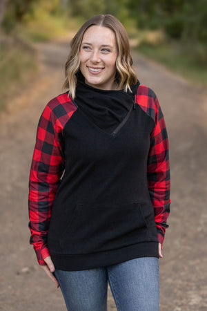 Zoey ZipCowl - Black and Buffalo Plaid by Michelle Mae