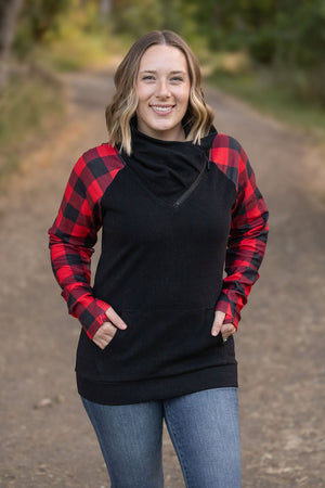 Zoey ZipCowl - Black and Buffalo Plaid by Michelle Mae