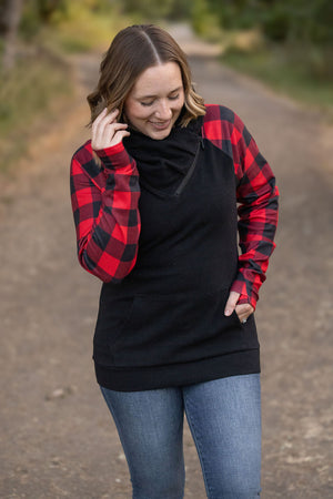 Zoey ZipCowl - Black and Buffalo Plaid by Michelle Mae