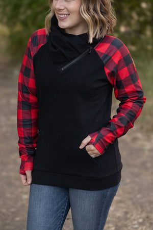 Zoey ZipCowl - Black and Buffalo Plaid by Michelle Mae