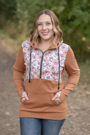 HalfZip Hoodie - Fall Floral Mix by Michelle Mae
