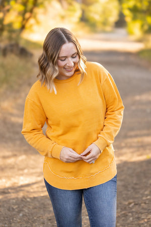 Vintage Wash Pullover - Mustard by Michelle Mae