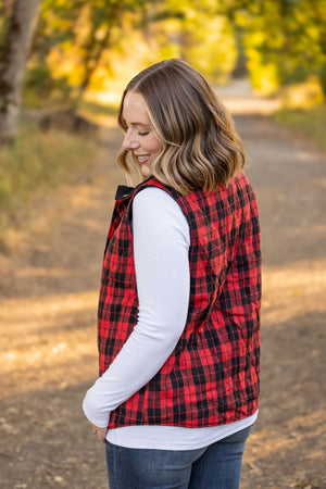 Reversible Vest - Corded Black and Plaid by Michelle Mae