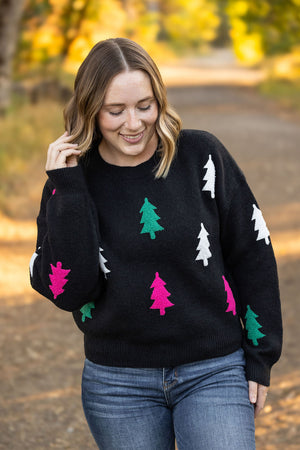 Festive Bright Trees Sweater by Michelle Mae