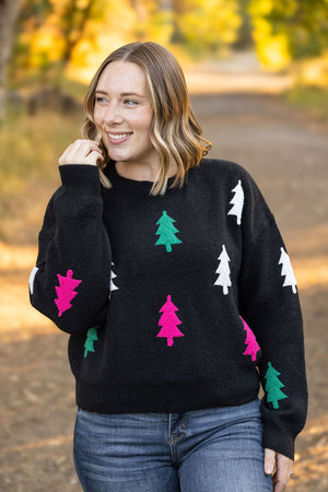 Festive Bright Trees Sweater by Michelle Mae