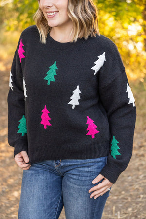 Festive Bright Trees Sweater by Michelle Mae