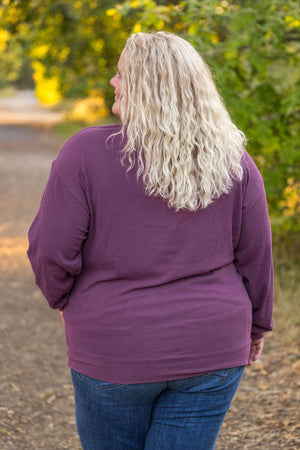 Corrine Ribbed Pullover Top - Plum by Michelle Mae