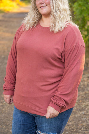 Corrine Ribbed Pullover Top - Terra Cotta by Michelle Mae