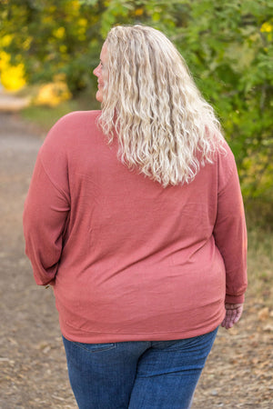 Corrine Ribbed Pullover Top - Terra Cotta by Michelle Mae