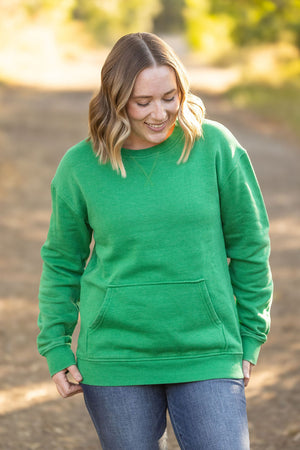 Vintage Wash Pocket Pullover - Green by Michelle Mae