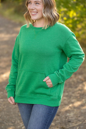 Vintage Wash Pocket Pullover - Green by Michelle Mae