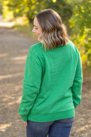 Vintage Wash Pocket Pullover - Green by Michelle Mae