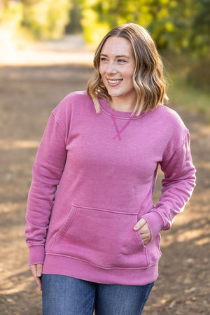 Vintage Wash Pocket Pullover - Mulberry by Michelle Mae