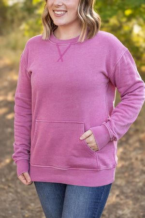 Vintage Wash Pocket Pullover - Mulberry by Michelle Mae