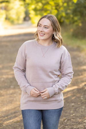 Vintage Wash Pocket Pullover - Blush Pebble by Michelle Mae