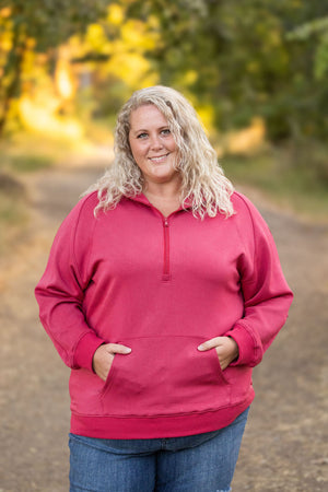 Scuba HalfZip Hoodie - Berry by Michelle Mae