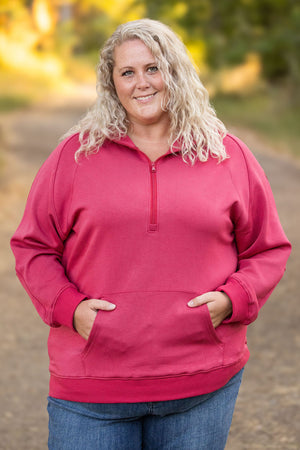 Scuba HalfZip Hoodie - Berry by Michelle Mae