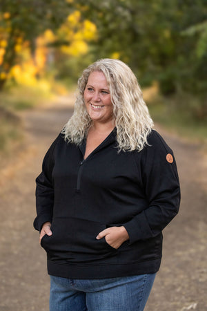 Scuba HalfZip Hoodie - Black by Michelle Mae