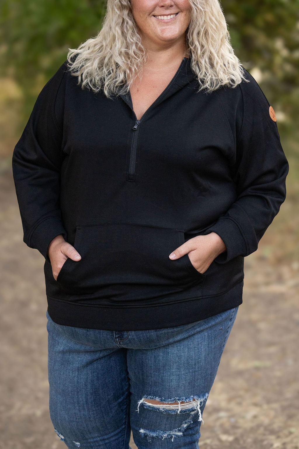 Scuba HalfZip Hoodie - Black by Michelle Mae