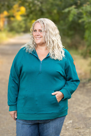 Scuba HalfZip Hoodie - Teal by Michelle Mae