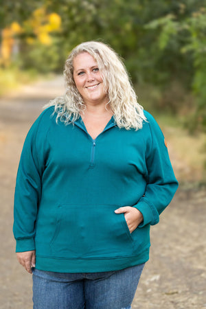 Scuba HalfZip Hoodie - Teal by Michelle Mae