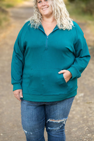 Scuba HalfZip Hoodie - Teal by Michelle Mae