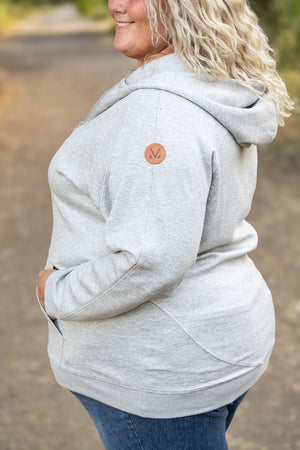 Scuba HalfZip Hoodie - Light Grey by Michelle Mae