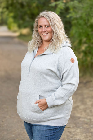 Scuba HalfZip Hoodie - Light Grey by Michelle Mae