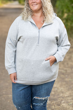 Scuba HalfZip Hoodie - Light Grey by Michelle Mae