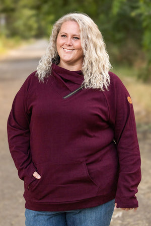 Classic Zoey ZipCowl Sweatshirt - Burgundy by Michelle Mae