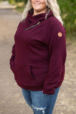 Classic Zoey ZipCowl Sweatshirt - Burgundy by Michelle Mae