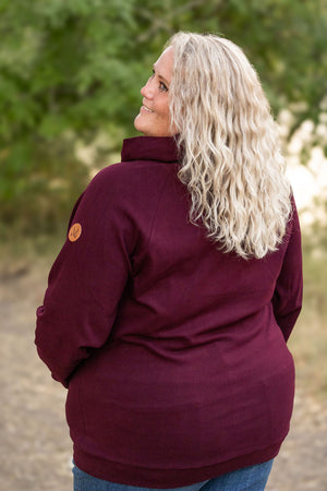 Classic Zoey ZipCowl Sweatshirt - Burgundy by Michelle Mae