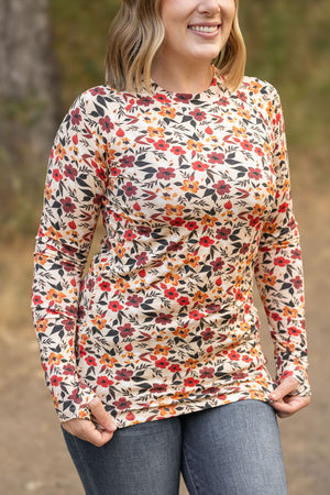 Blair Long Sleeve Top - Red Floral by Michelle Mae