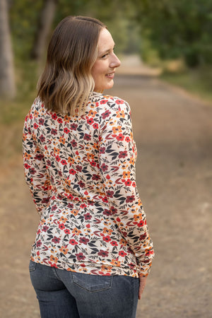 Blair Long Sleeve Top - Red Floral by Michelle Mae