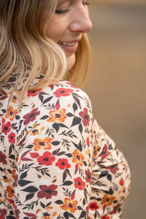 Blair Long Sleeve Top - Red Floral by Michelle Mae