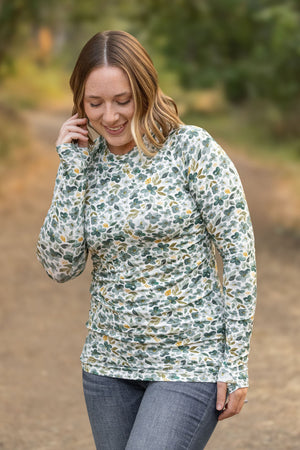 Blair Long Sleeve Top - Green Floral by Michelle Mae